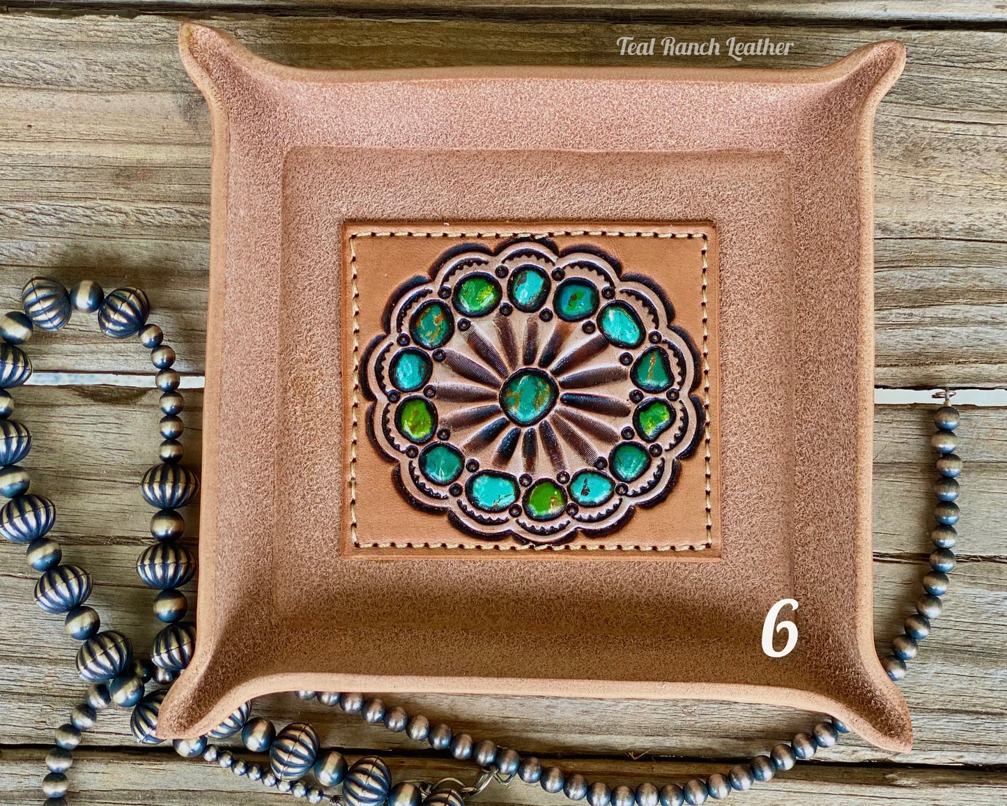 Tooled leather jewelry bowls