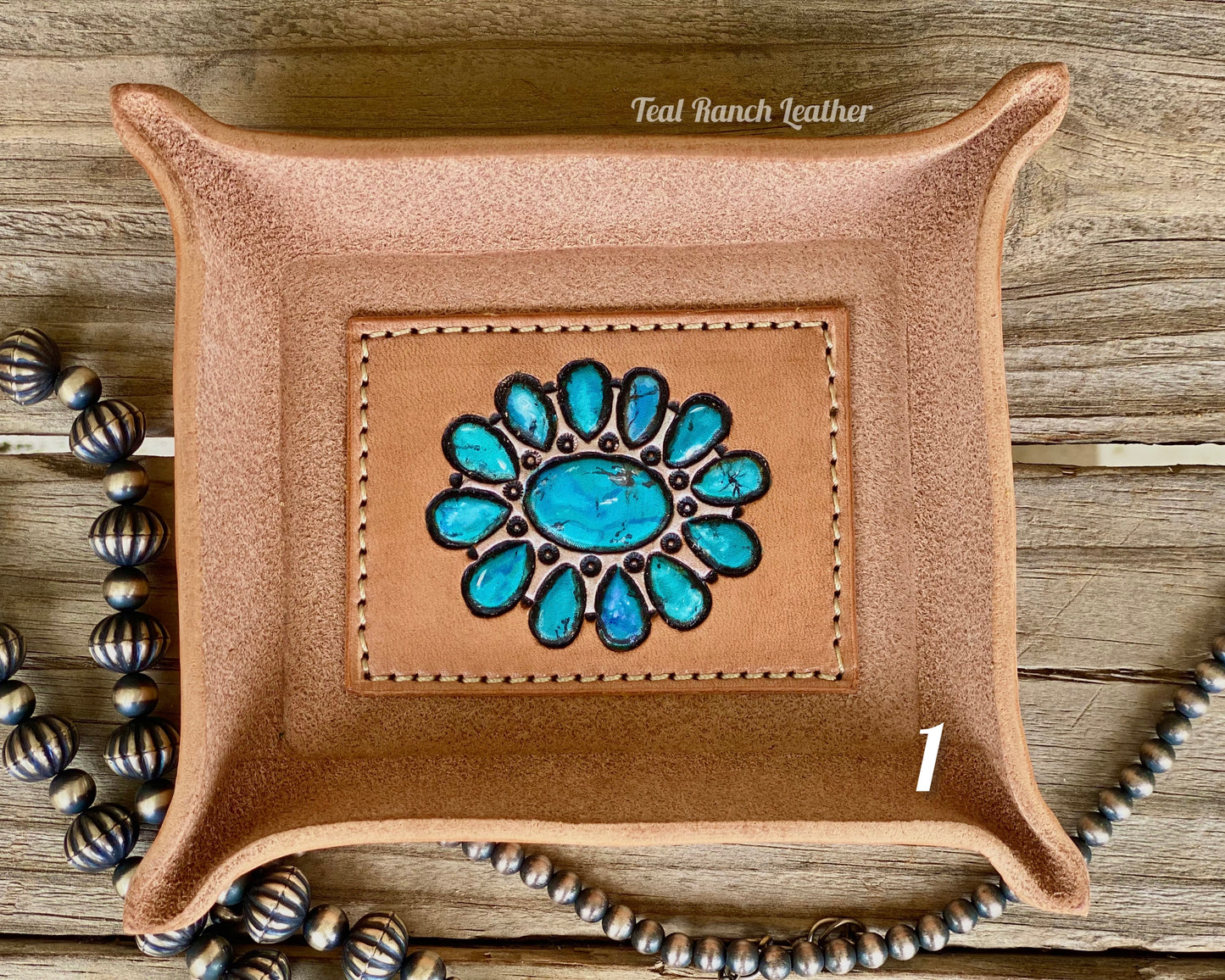 Tooled leather jewelry bowls
