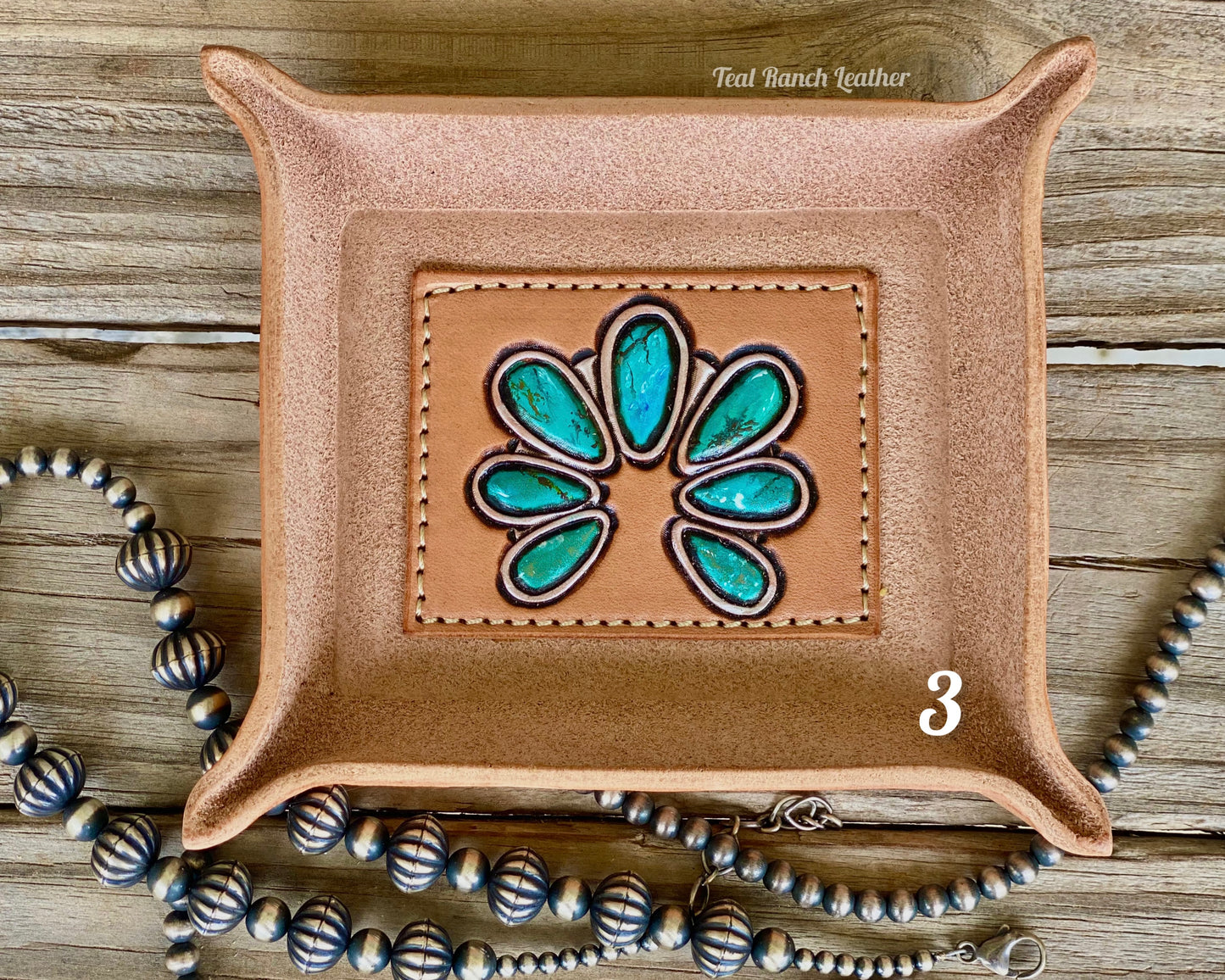 Tooled leather jewelry bowls