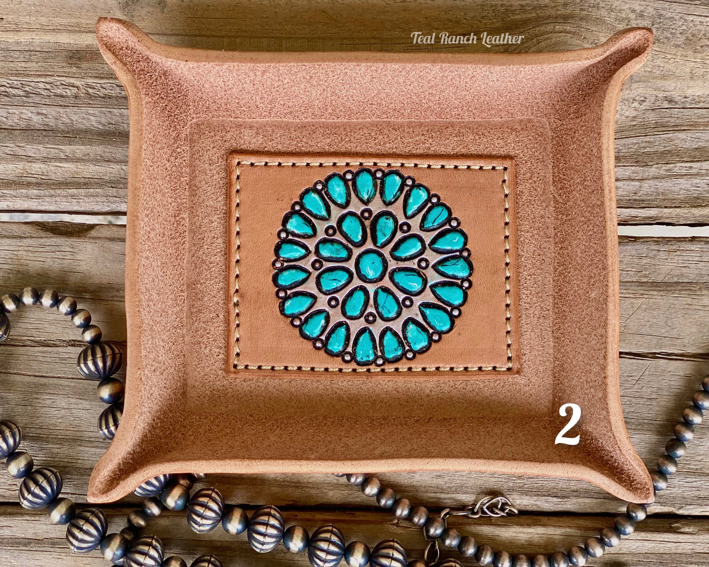 Tooled leather jewelry bowls