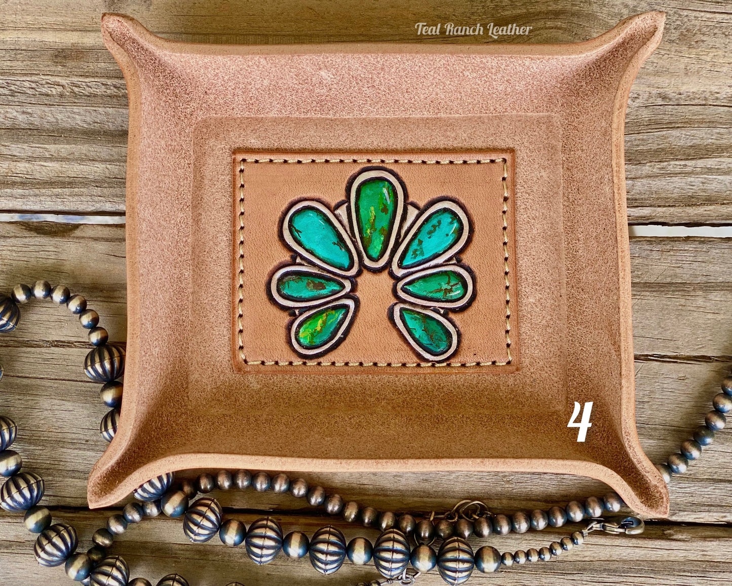 Tooled leather jewelry bowls