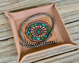 Tooled leather jewelry bowls