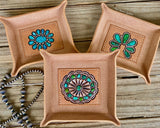 Tooled leather jewelry bowls