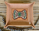 Tooled leather jewelry bowls