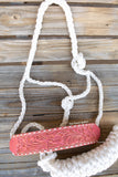 Tooled leather mule tape halter- distressed pink