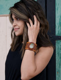 Tooled Leather cuffs- Carico Lake turquoise